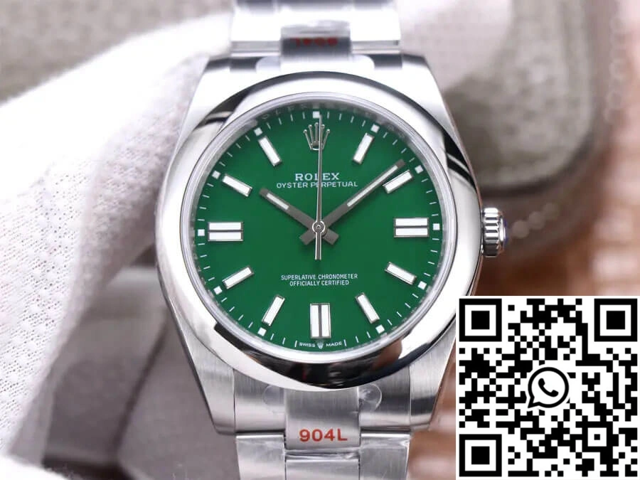 Rolex Oyster Perpetual M124300-0005 41MM EW Factory Green Dial SmoothTexture 1294