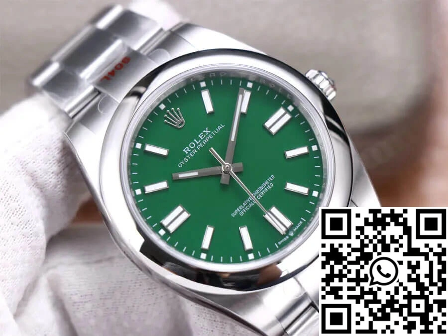 Rolex Oyster Perpetual M124300-0005 41MM EW Factory Green Dial SmoothTexture 1294