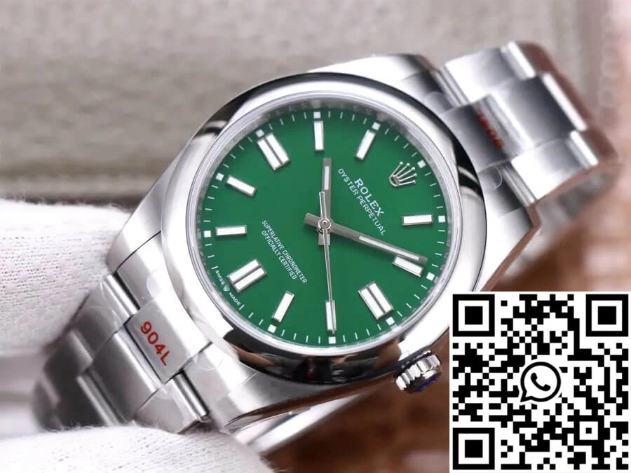 Rolex Oyster Perpetual M124300-0005 41MM EW Factory Green Dial SmoothTexture 1294
