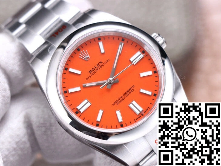 Vibrant Rolex Oyster Perpetual M124300-0007 41MM EW Factory Coral Red Dial 1317