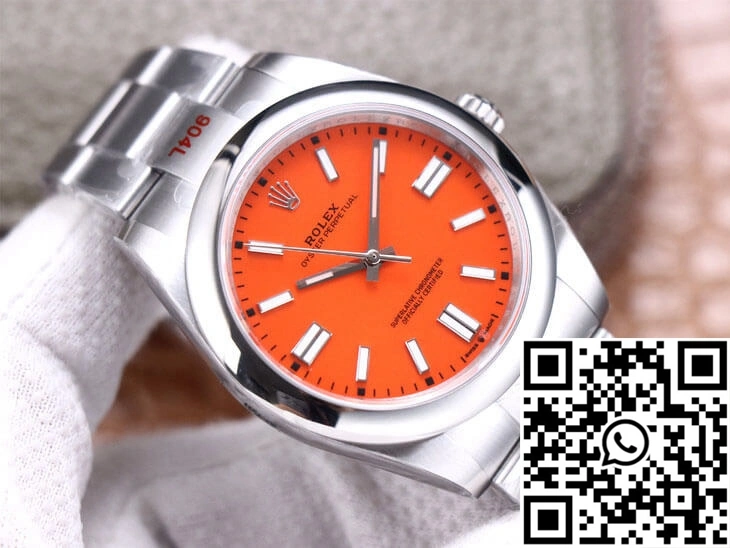Vibrant Rolex Oyster Perpetual M124300-0007 41MM EW Factory Coral Red Dial 1317
