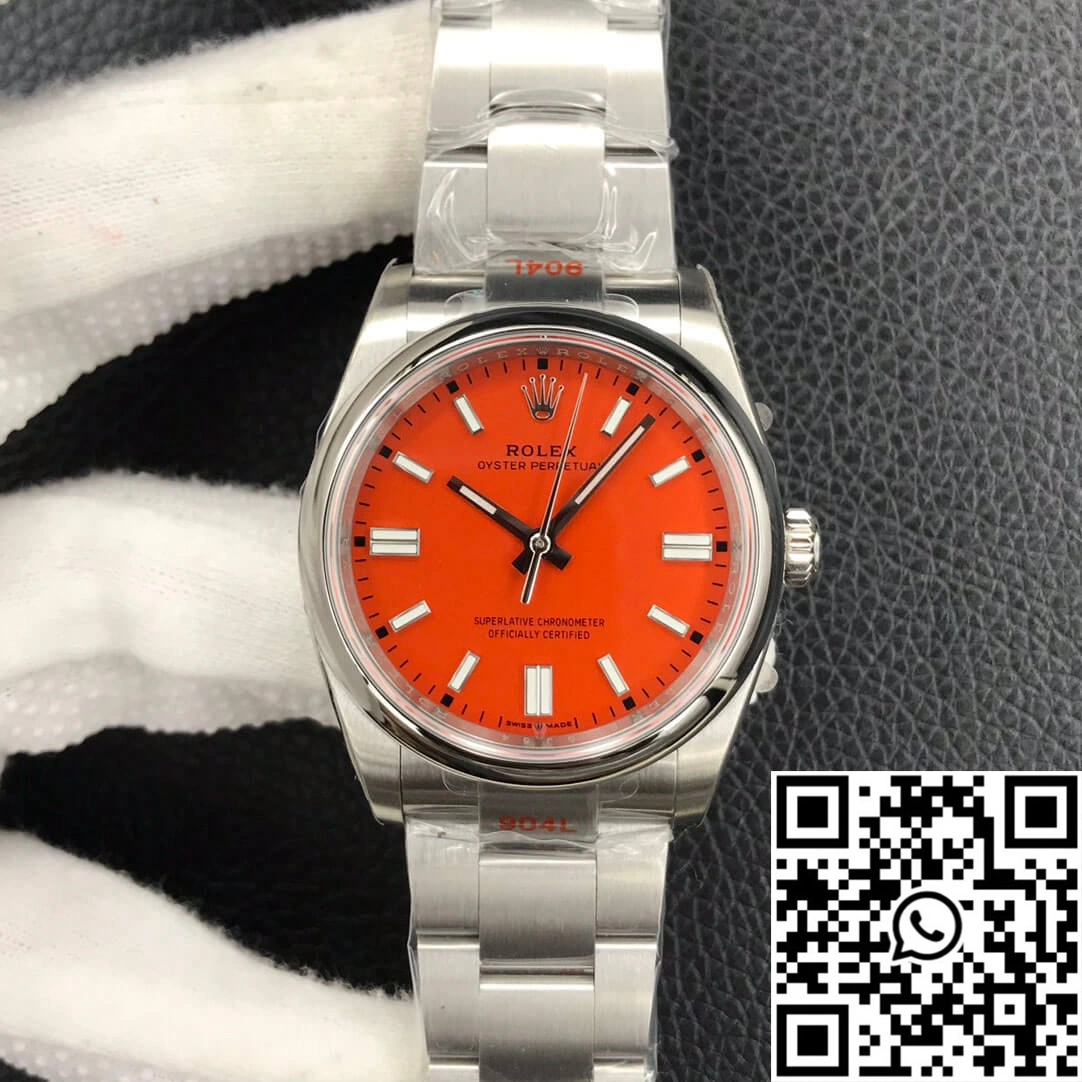 Rolex Oyster Perpetual M126000-0007 36MM EW Factory Coral Red Dial Supportive 1285