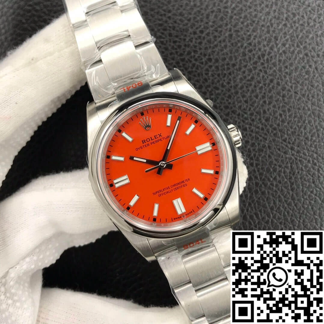 Rolex Oyster Perpetual M126000-0007 36MM EW Factory Coral Red Dial Supportive 1285