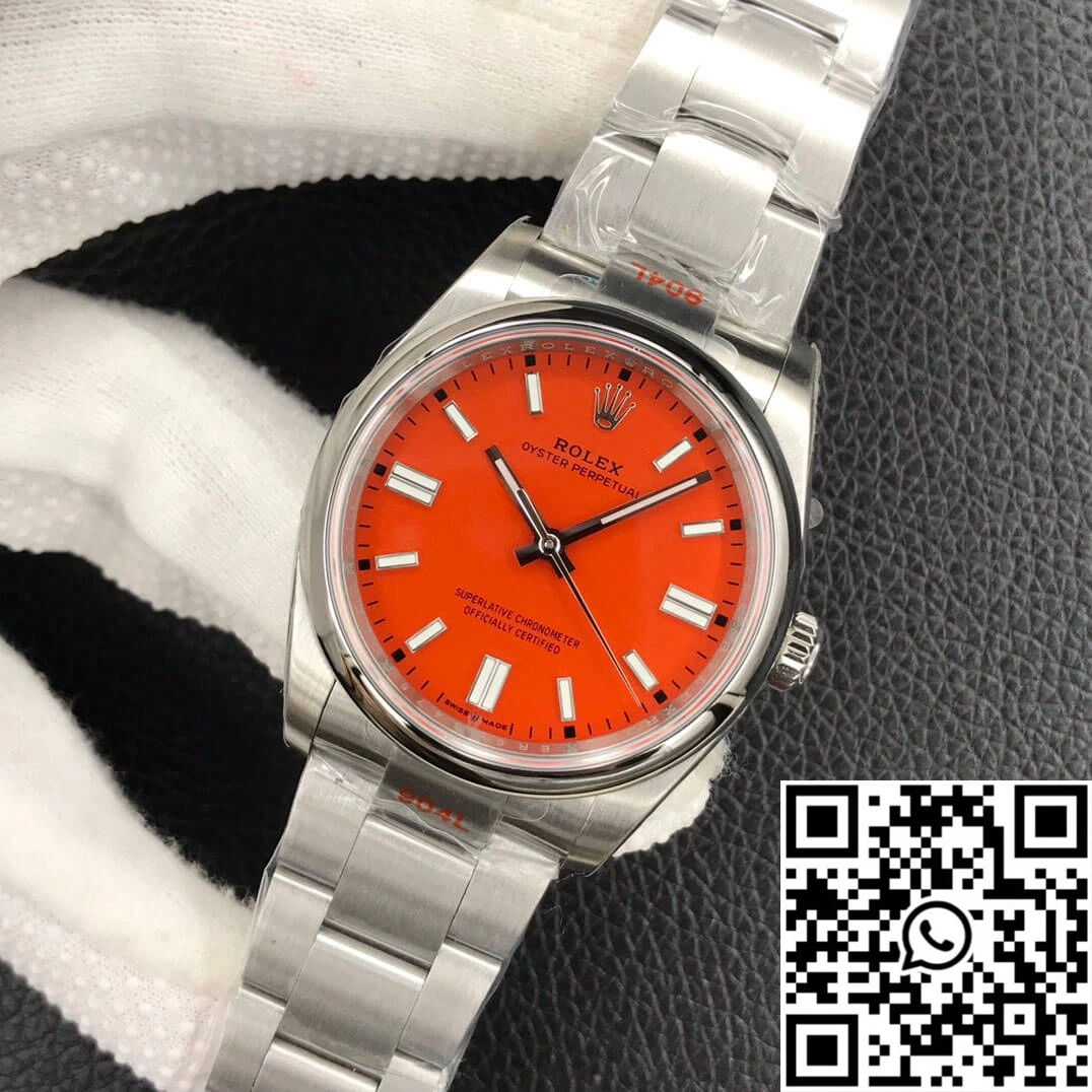 Rolex Oyster Perpetual M126000-0007 36MM EW Factory Coral Red Dial Supportive 1285
