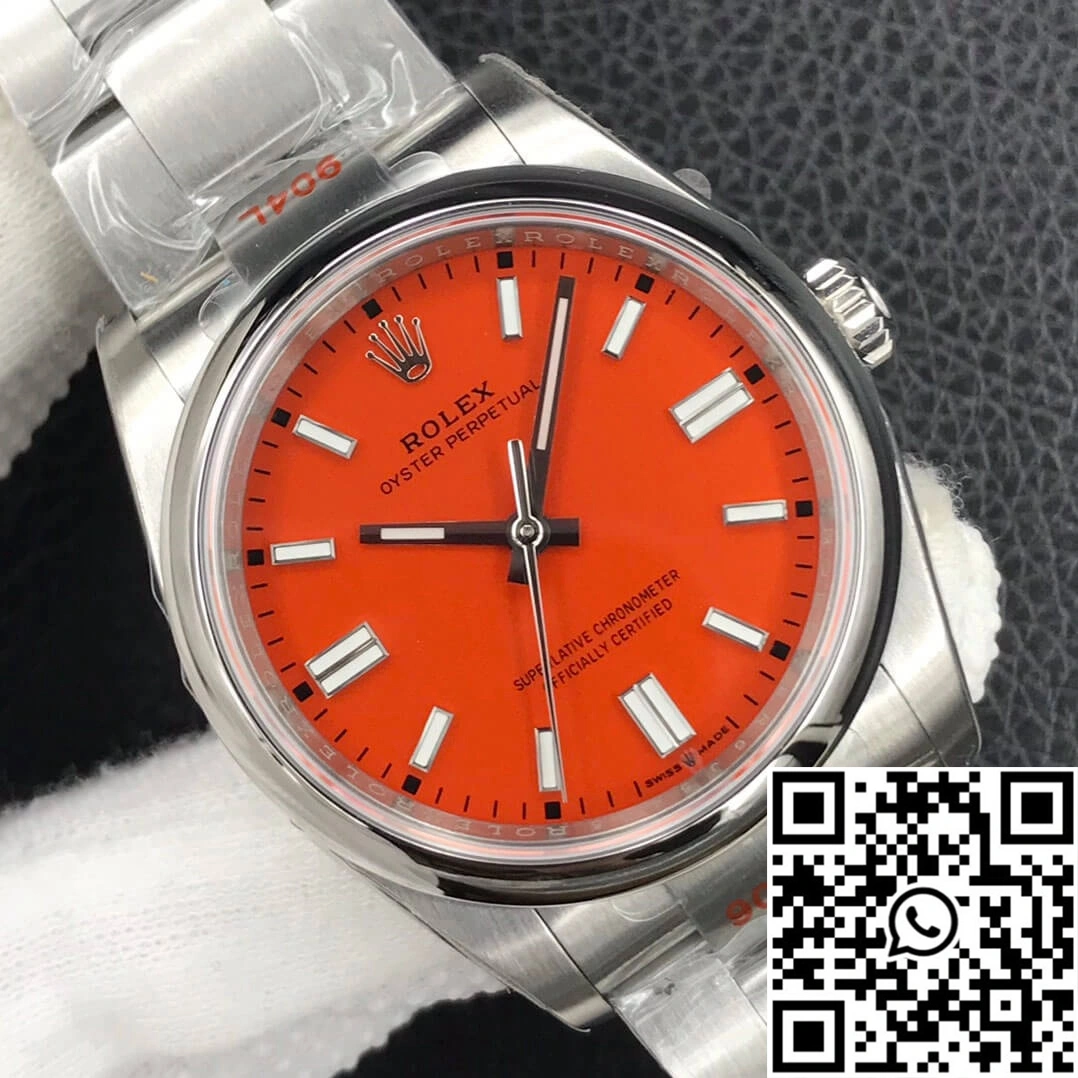 Rolex Oyster Perpetual M126000-0007 36MM EW Factory Coral Red Dial Supportive 1285