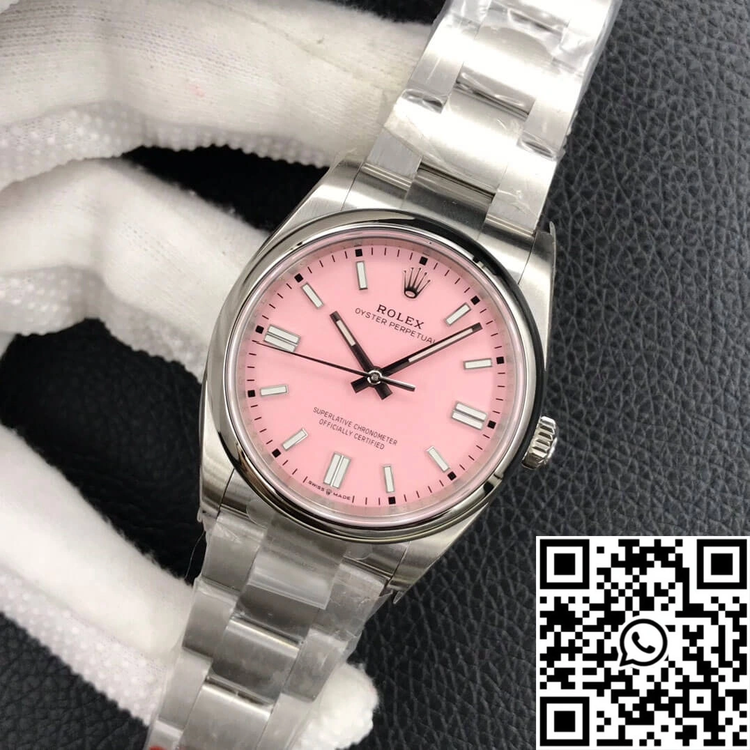 SmoothTexture Rolex Oyster Perpetual M126000-0008 36MM EW Factory Candy Pink Dial 1315