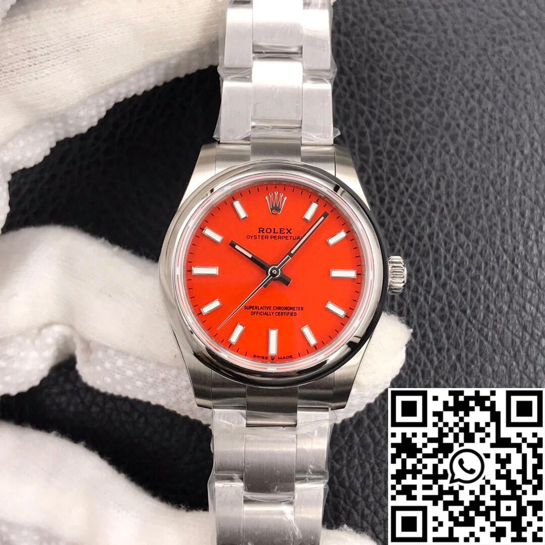 WrinkleFree Rolex Oyster Perpetual M277200-0008 31MM EW Factory Coral Red Dial 1297