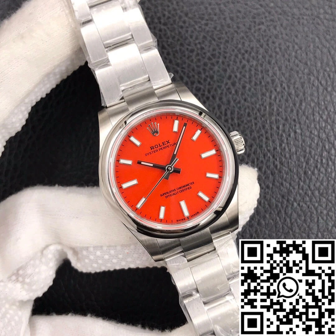 WrinkleFree Rolex Oyster Perpetual M277200-0008 31MM EW Factory Coral Red Dial 1297