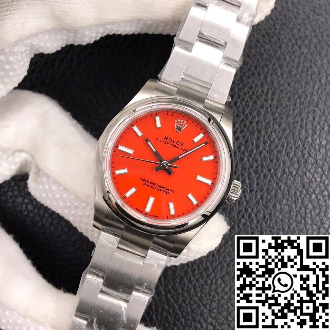 WrinkleFree Rolex Oyster Perpetual M277200-0008 31MM EW Factory Coral Red Dial 1297