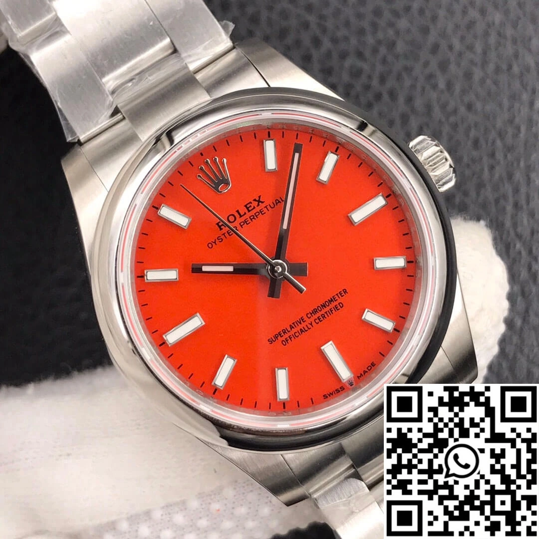 WrinkleFree Rolex Oyster Perpetual M277200-0008 31MM EW Factory Coral Red Dial 1297