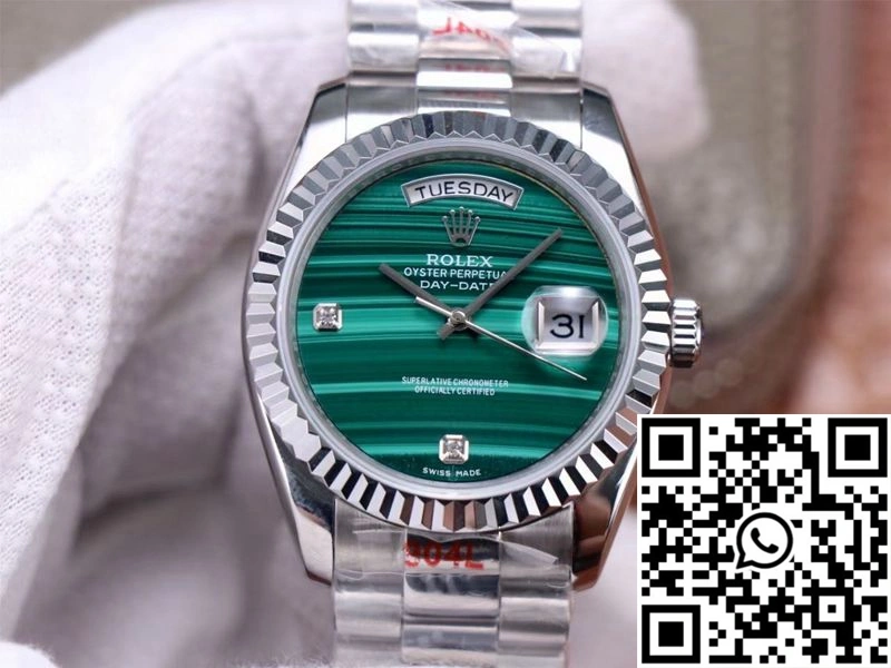 Rolex President Day Date 18038 Malachite Green Diamond Dial Unique 986