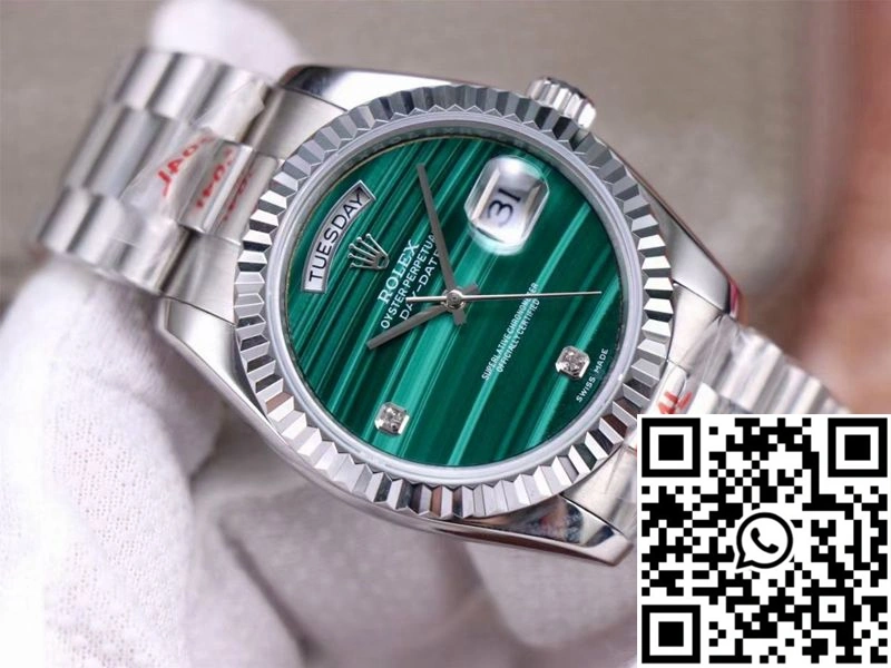 Rolex President Day Date 18038 Malachite Green Diamond Dial Unique 986