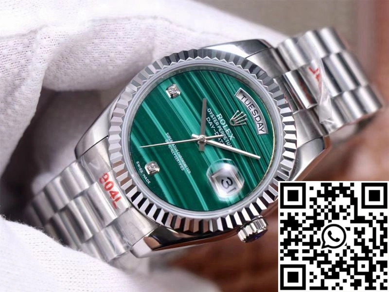 Rolex President Day Date 18038 Malachite Green Diamond Dial Unique 986