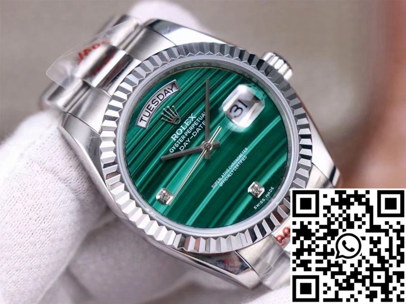 Rolex President Day Date 18038 Malachite Green Diamond Dial Unique 986