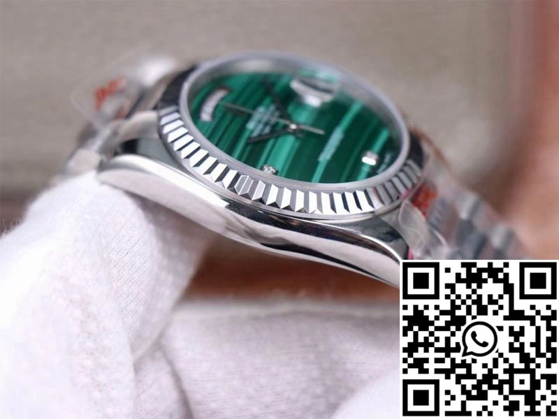 Rolex President Day Date 18038 Malachite Green Diamond Dial Unique 986