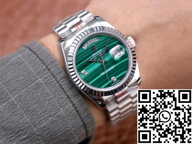 Rolex President Day Date 18038 Malachite Green Diamond Dial Unique 986