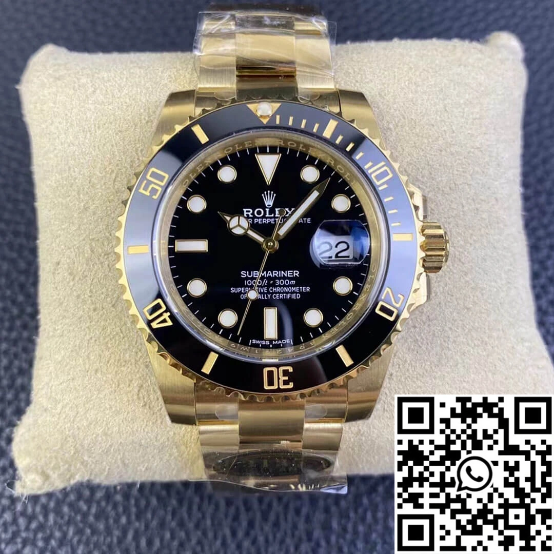 EasyCare Rolex Submariner 116618LN-97208 Clean Factory Yellow Gold 1227