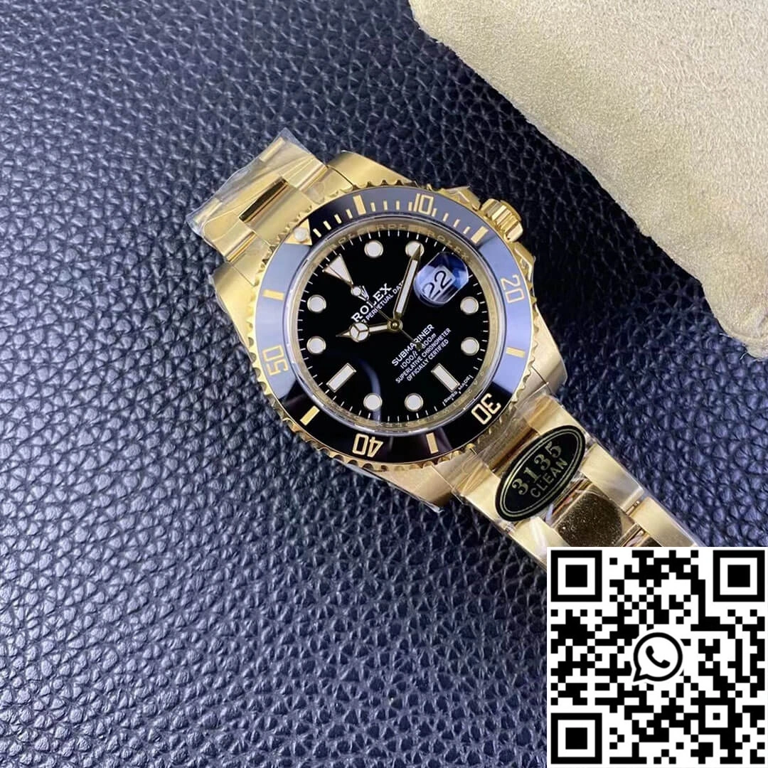 EasyCare Rolex Submariner 116618LN-97208 Clean Factory Yellow Gold 1227