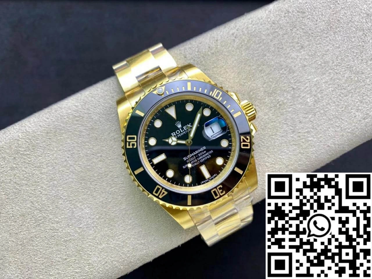 Rolex Submariner 116618LN-97208 VS Factory Yellow Gold Black Dial WaterResistant 1241