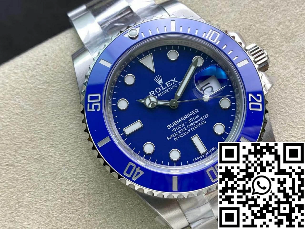 EasyCare Rolex Submariner 116619LB-97209 VS Factory Blue Dial 1237