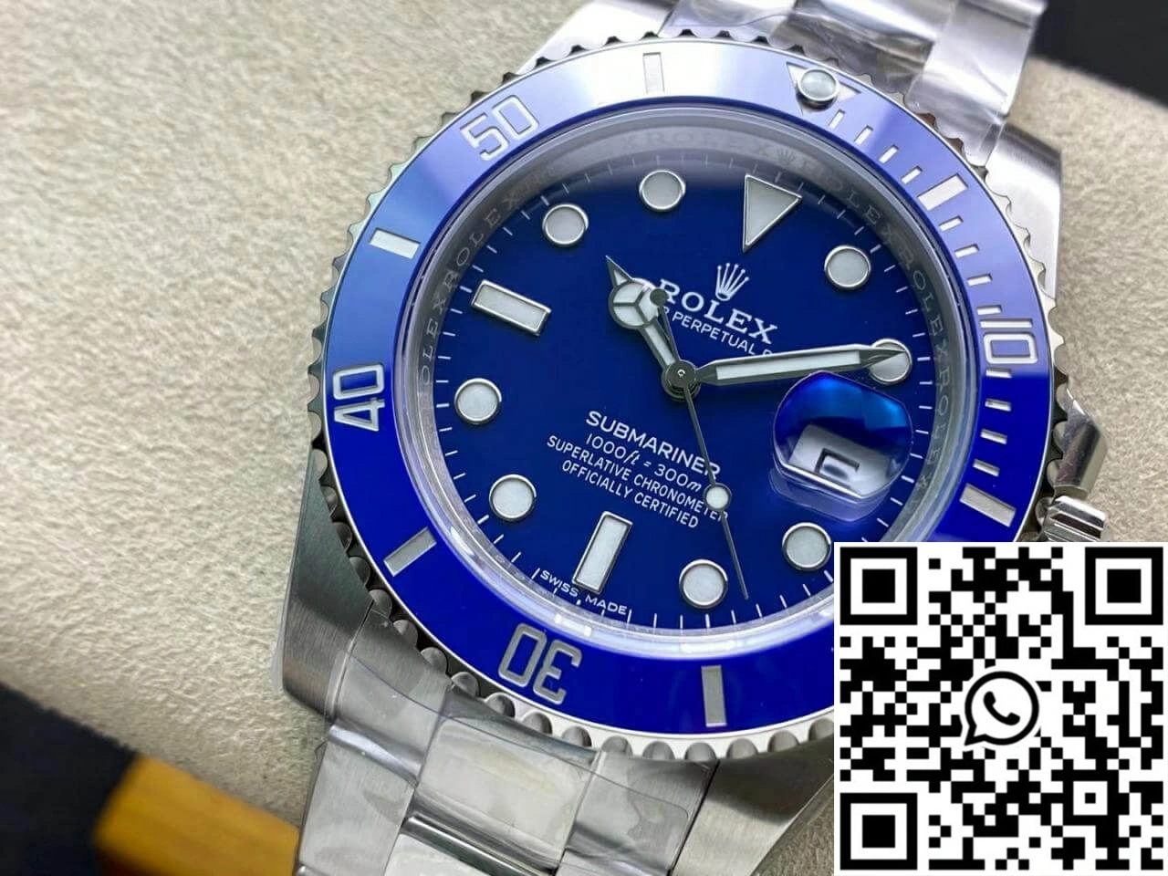 EasyCare Rolex Submariner 116619LB-97209 VS Factory Blue Dial 1237