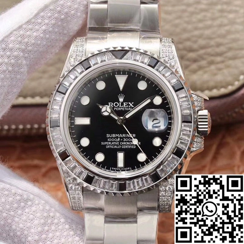 Rolex Submariner Date 116610LN Diamond Customized Edition GS Factory Black Dial Compact 1236