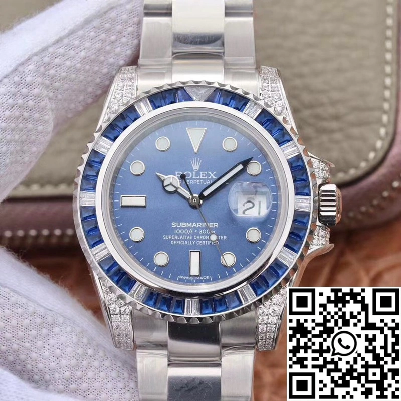 Rolex Submariner Date 116619LB Diamond Customized Edition GS Factory Blue Dial Supportive 1221