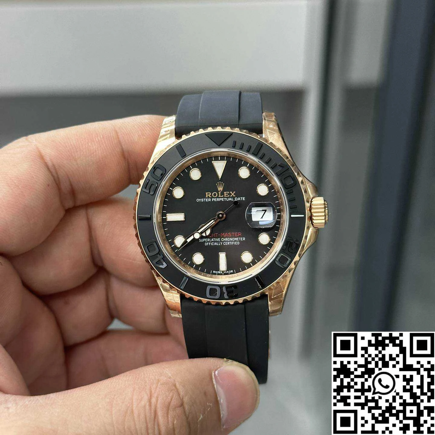 FlexibleFit Rolex Yacht Master M126655-0002 VS Factory Rose Gold Black Dial 1260