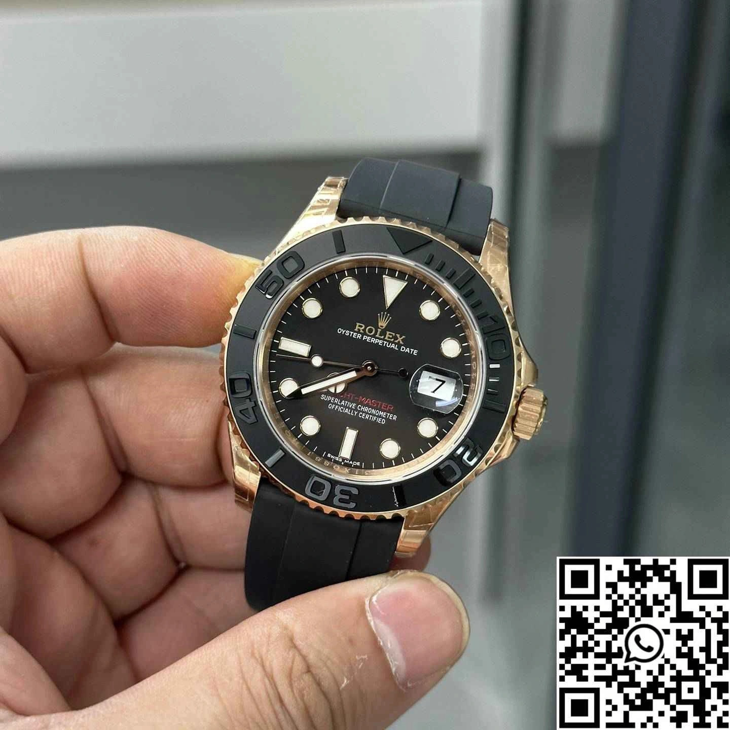 FlexibleFit Rolex Yacht Master M126655-0002 VS Factory Rose Gold Black Dial 1260