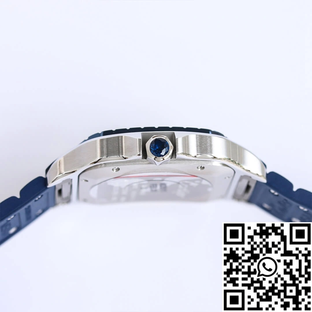 Santos De Cartier GF Factory Blue Rubber Strap Soft 1472