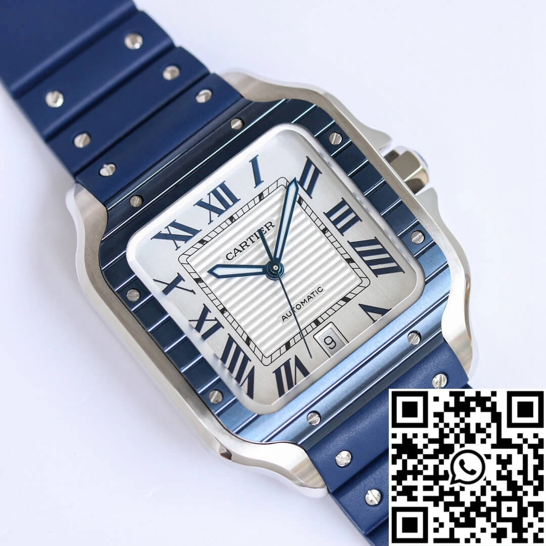 Santos De Cartier GF Factory Blue Rubber Strap Soft 1472