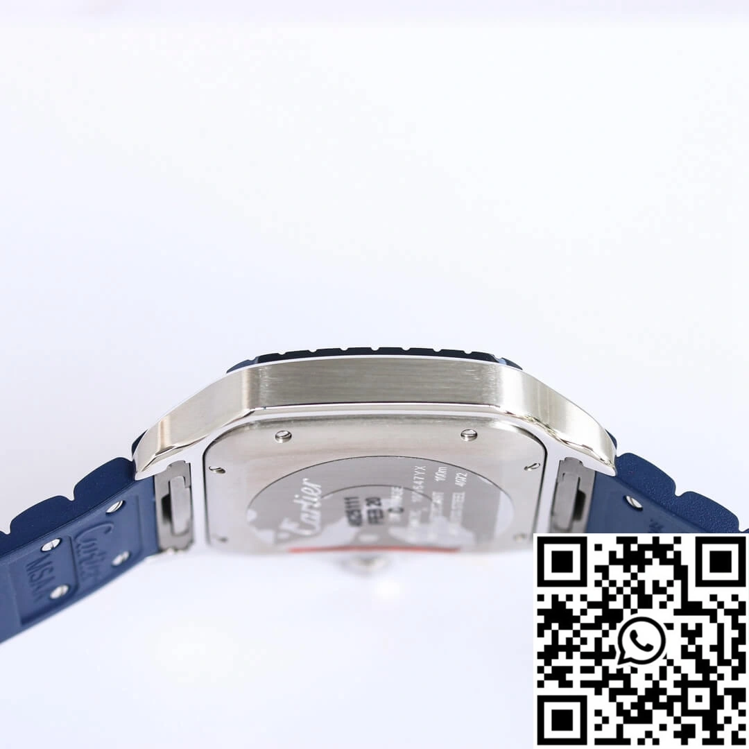 Santos De Cartier GF Factory Blue Rubber Strap Soft 1472