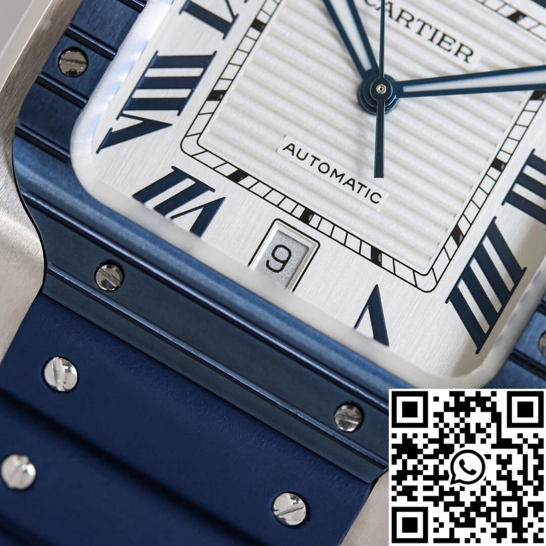 Santos De Cartier GF Factory Blue Rubber Strap Soft 1472