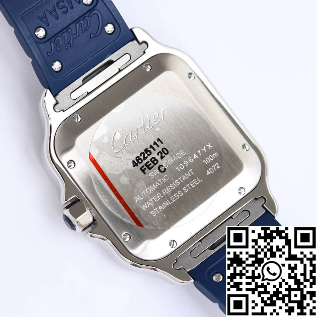 Santos De Cartier GF Factory Blue Rubber Strap Soft 1472