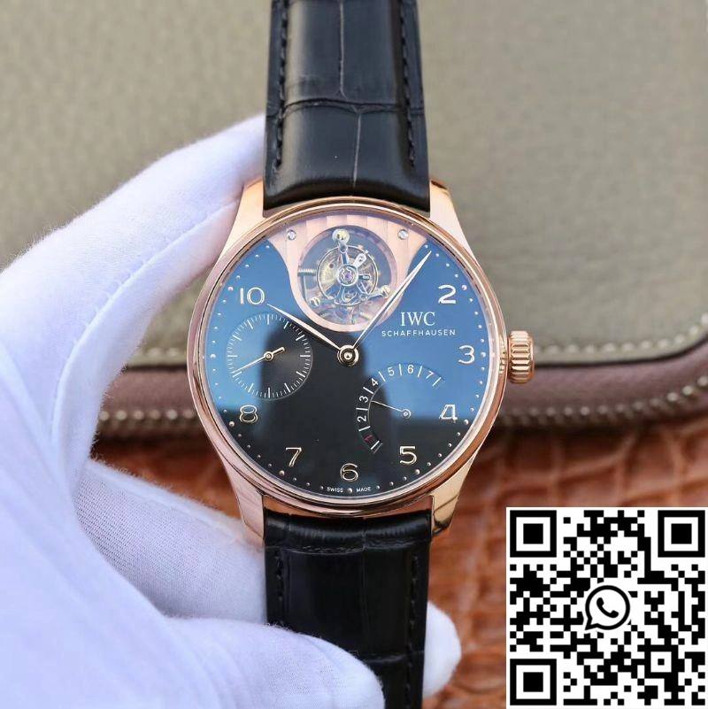 Trendy ZF Factory IWC Portuguese Tourbillon IW504210 18K Rose Gold Black Dial 2030