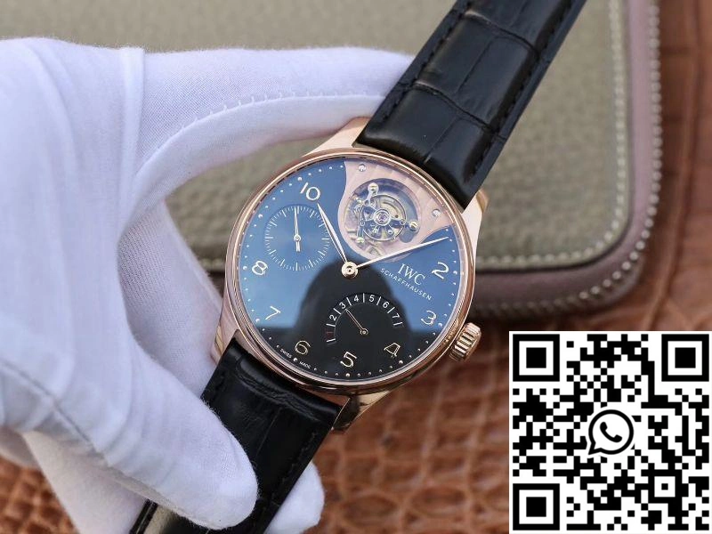 Trendy ZF Factory IWC Portuguese Tourbillon IW504210 18K Rose Gold Black Dial 2030