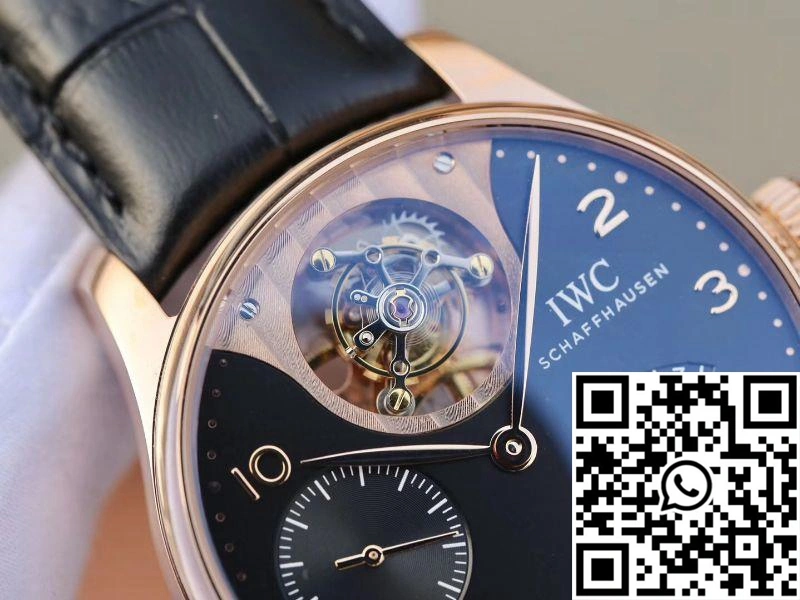 Trendy ZF Factory IWC Portuguese Tourbillon IW504210 18K Rose Gold Black Dial 2030